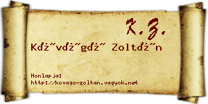 Kővágó Zoltán névjegykártya